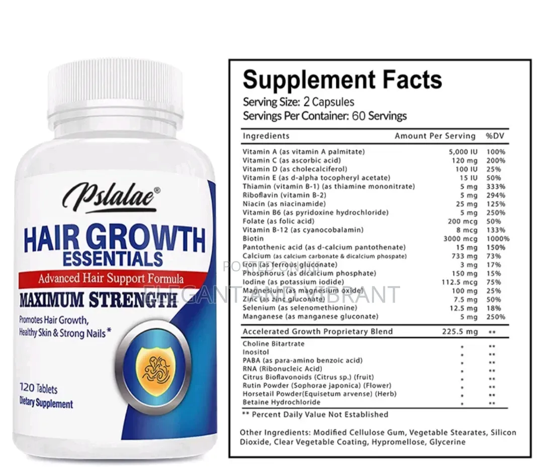 Hair Growth Essentials-With Multivitamins&Minerals for Hair,Skin&Nails