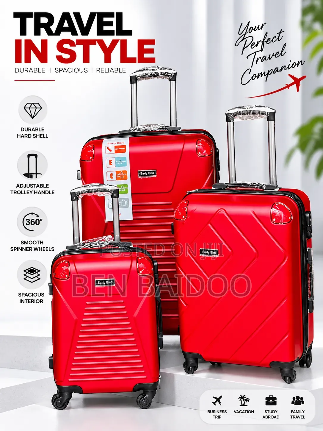 Quality Plastic Travelling Bags 3in1 (Ultimate Travel Experience (