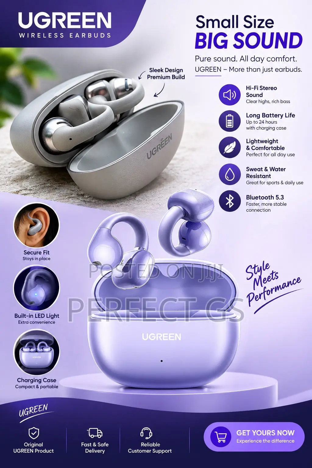 UGREEN Wireless Bluetooth Earbuds – Premium Sound & Stylish Design