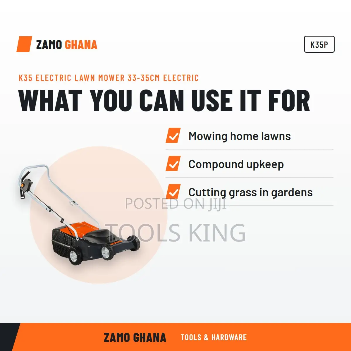 K35 Electric Lawn Mower 33-35Cm Electric - K35P