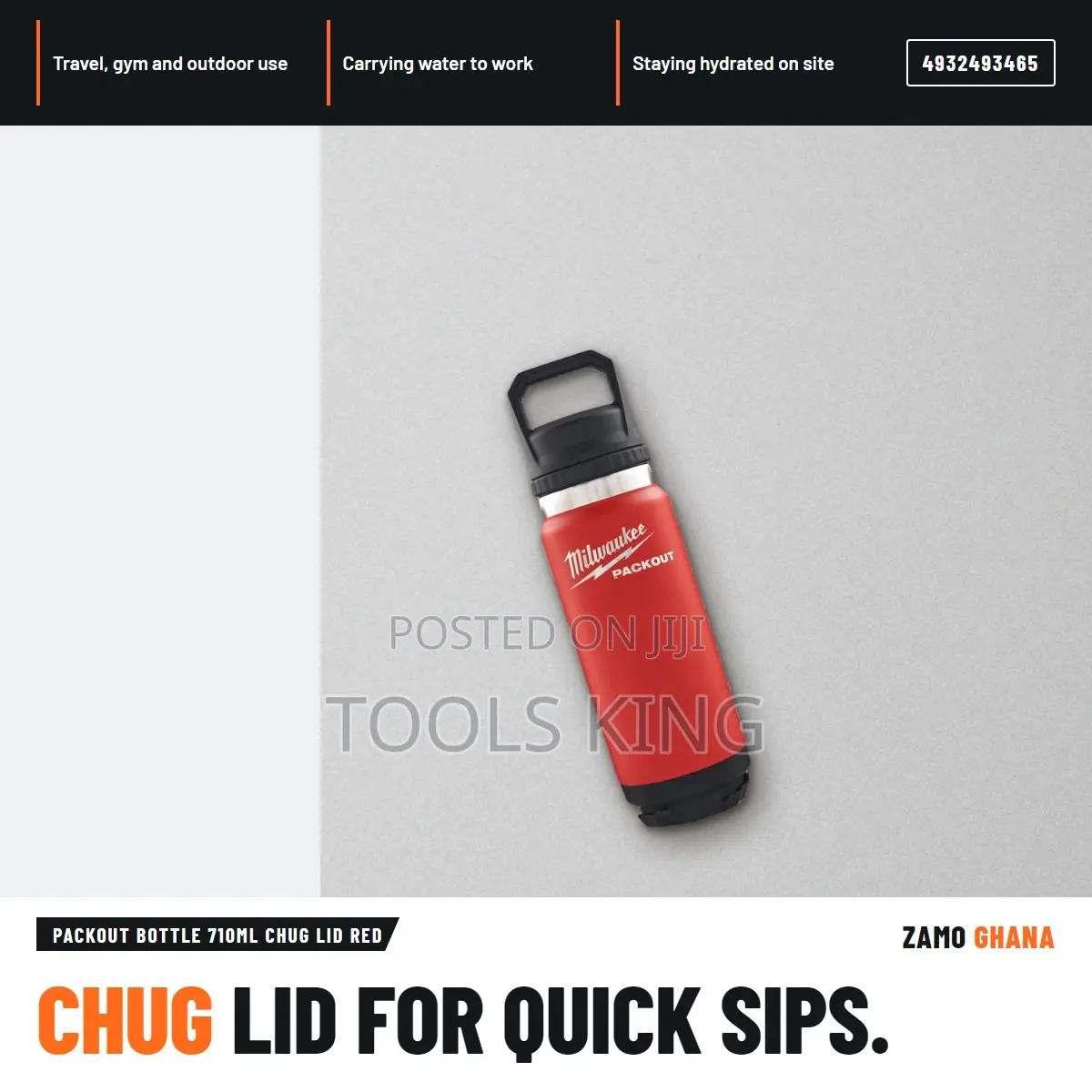 Packout Bottle 710Ml Chug Lid Red - 