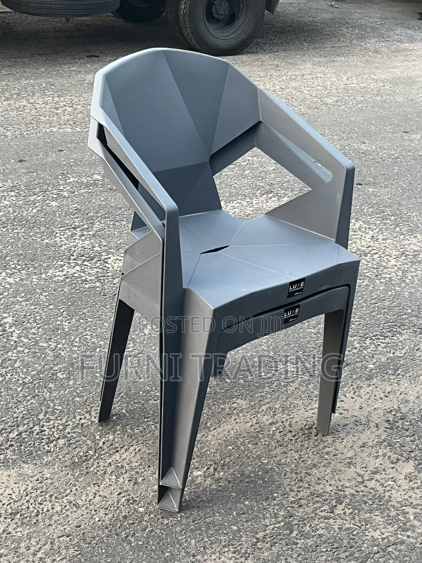 Modern Grey Plastic Armchair