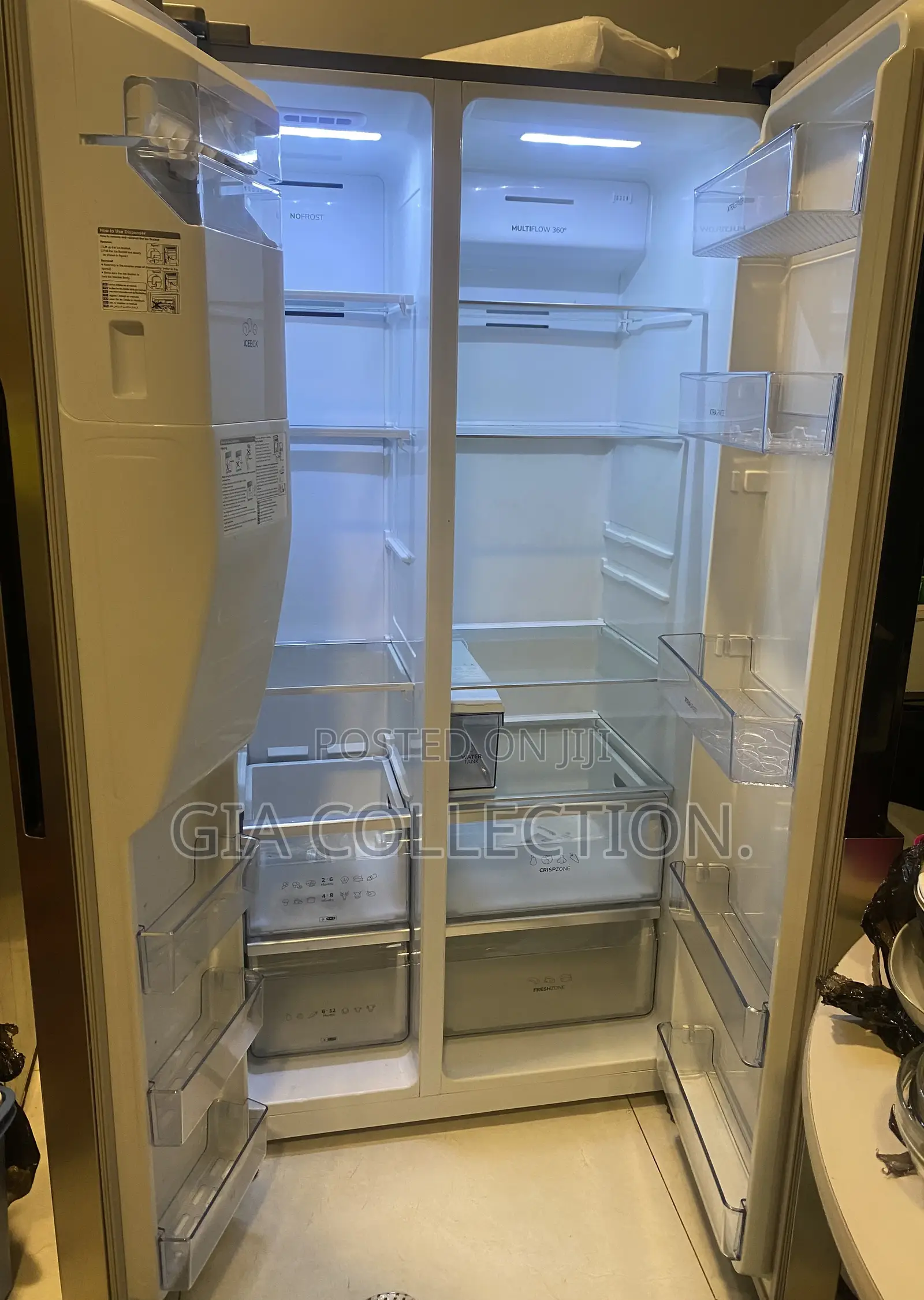 Side by Side Fridge With Water & Ice Dispenser - German- Very Neat
