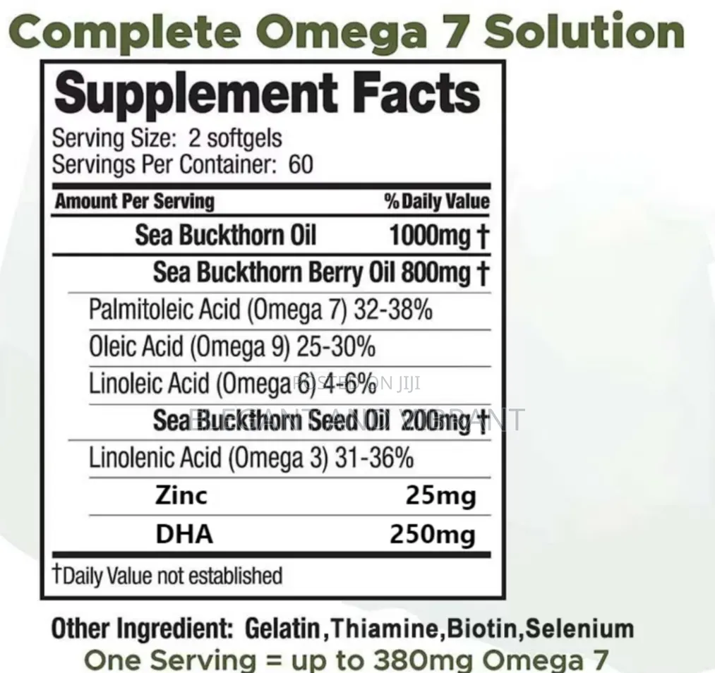 Omega-7 Complete Capsules - With Zinc and DHA -Heart Supp-Sea Buckton