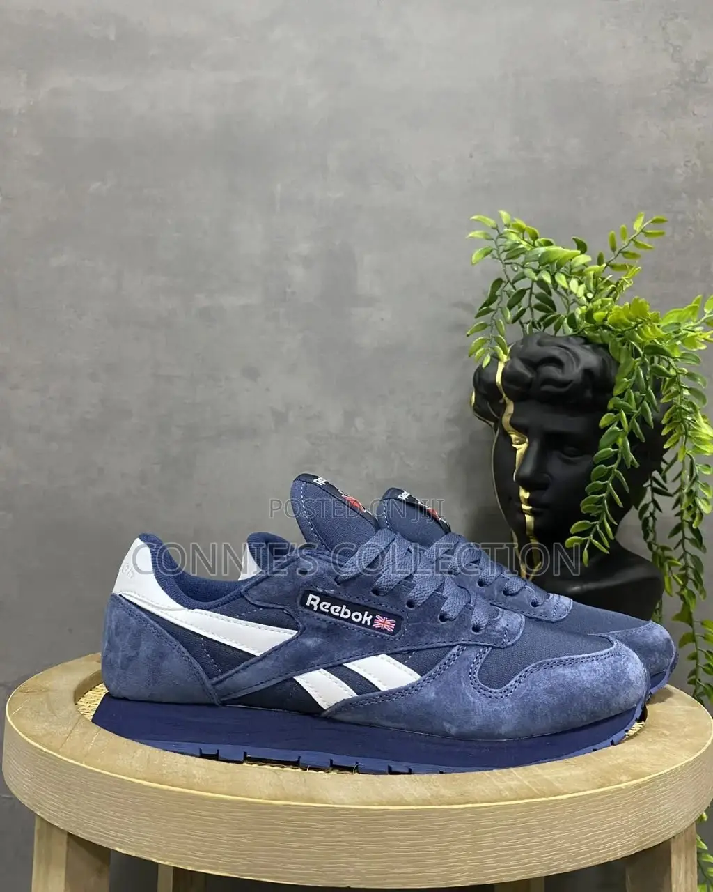 Reebok Classic Leather Navy and Blue Suede Colorway.
