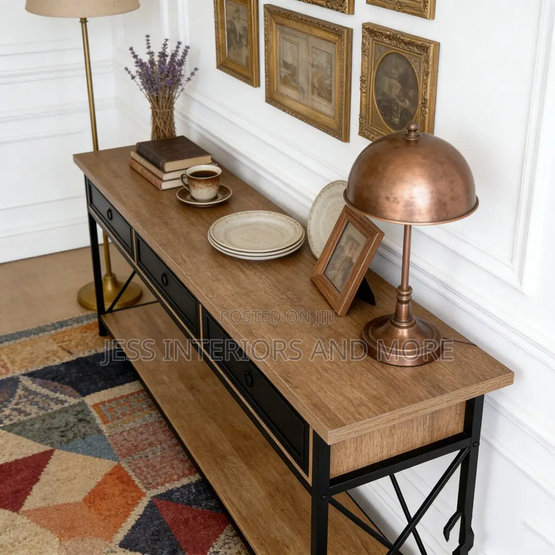Console Table Sofa With Storage Drawers Black