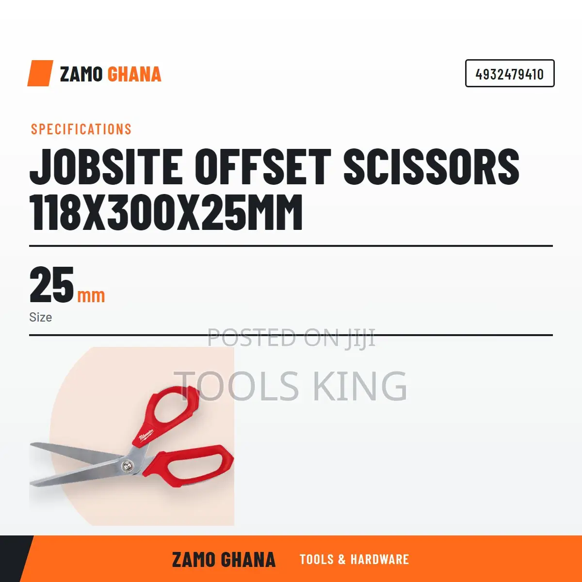 Jobsite Offset Scissors 118X300X25Mm - 