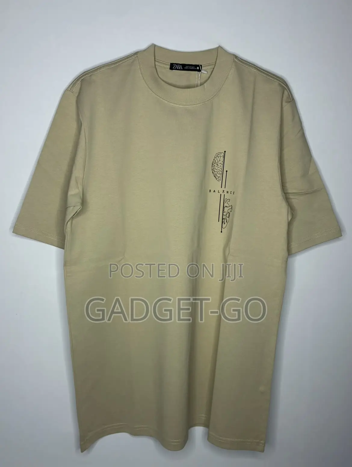 ZARA Balance Graphic T-Shirt – Khaki Green