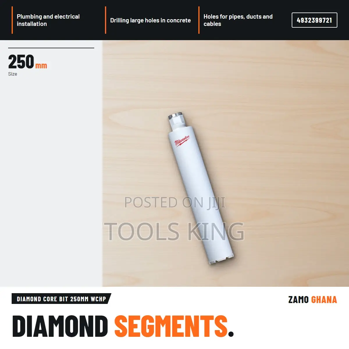 Diamond Core Bit 250Mm WCHP - 