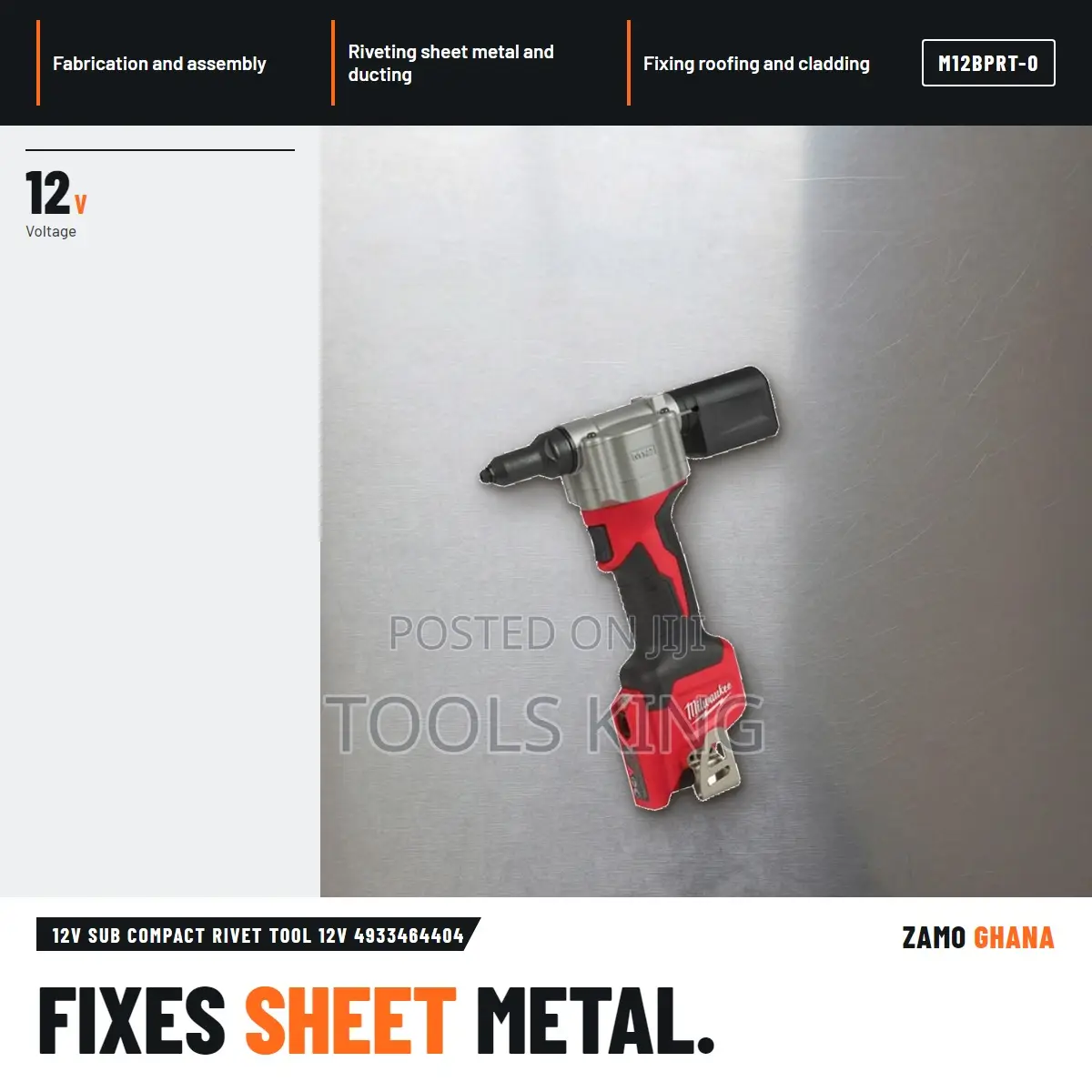 12V Sub Compact Rivet Tool 12V - M12bprt-0