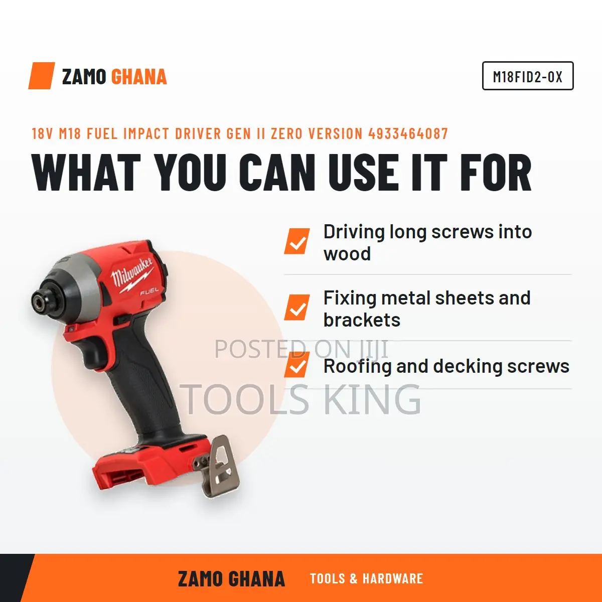 18V M18 Fuel Impact Driver Gen II Zero Version - M18fid2-0x