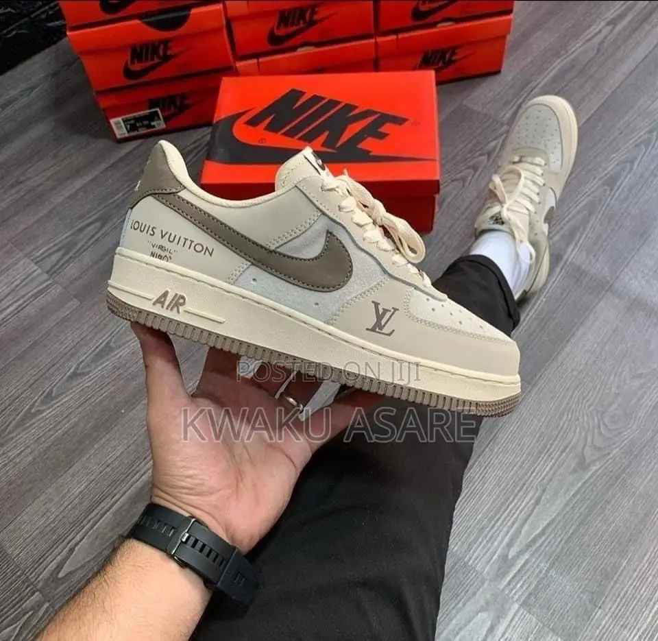 Custom Nike Air Force 1 Low X Louis Vuitton (Cream /Brown/Off-White)