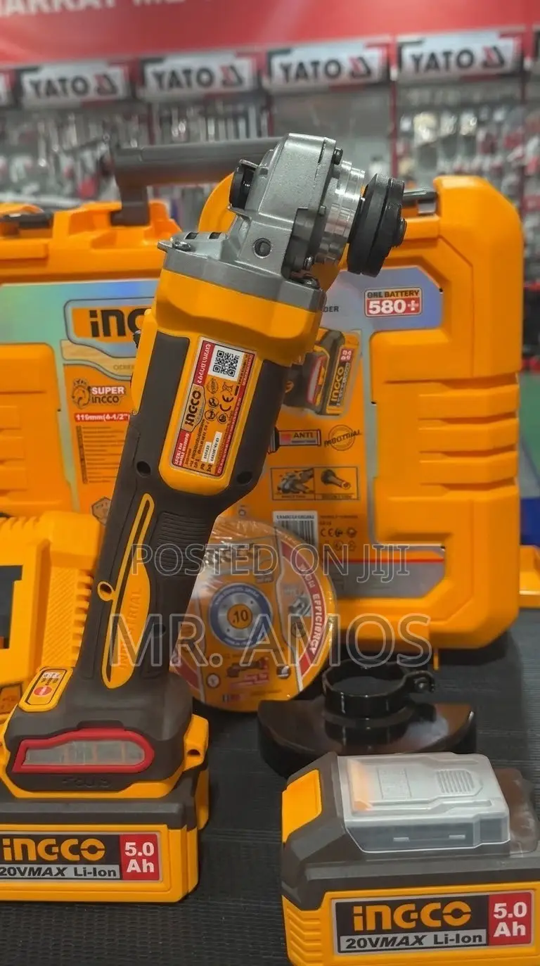 1200W Cordless Angle Grinder +2x5.0 Batteries,10PCs Disc- CAGLI