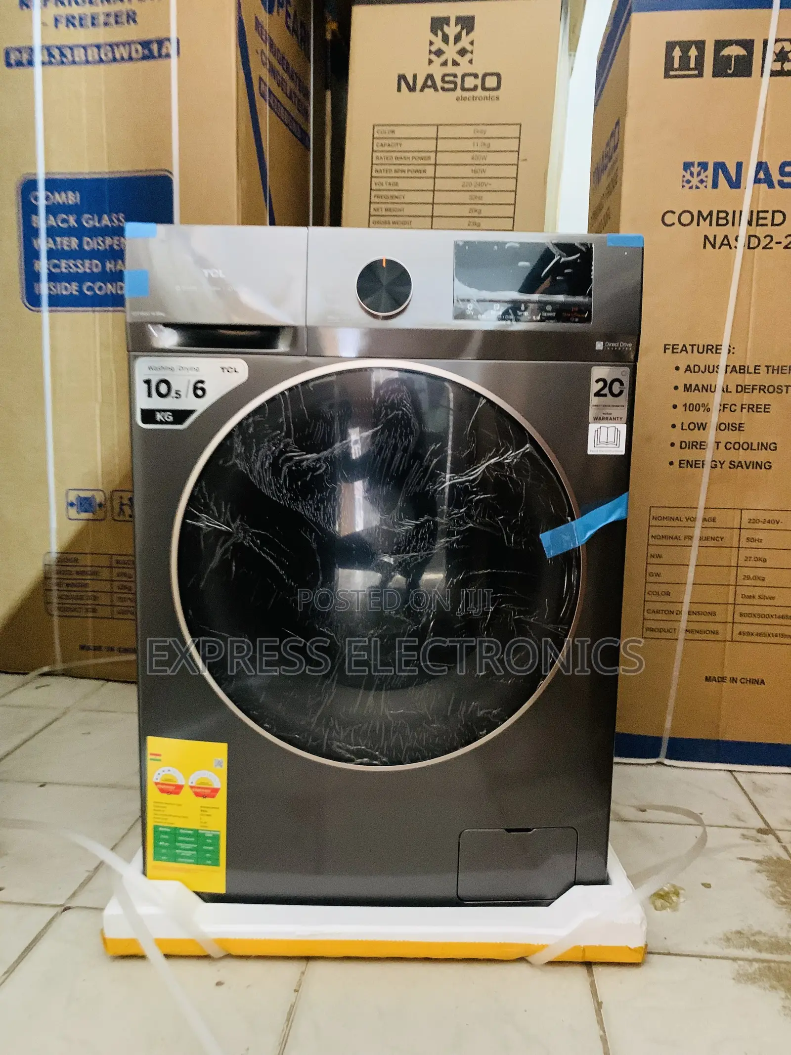 Best Buy Fir Less TCL-front Load Washer-10.5kg & Dryer-6kgs-C211wdg