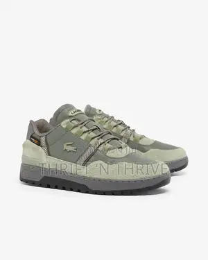 Lacoste Men's T-Clip Winter Outdoor Sneaker Light Green and Grey