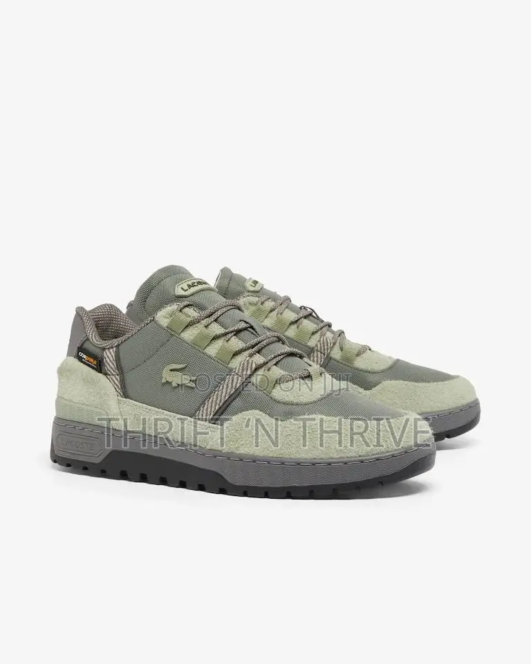 Lacoste Men's T-Clip Winter Outdoor Sneaker Light Green and Grey
