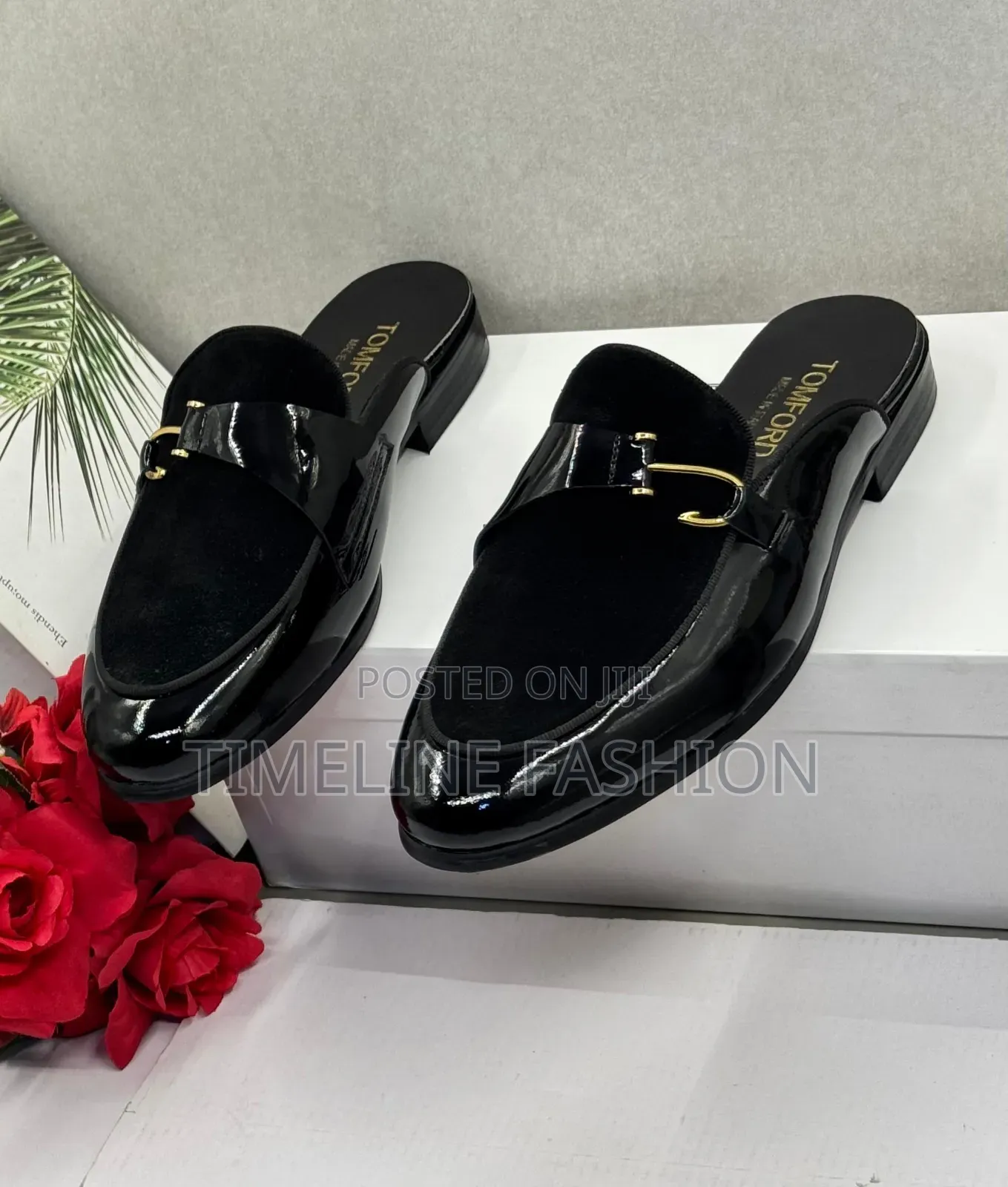 Quality Tom Ford Suede Leather Men's Half Shoes 39-46 Black
