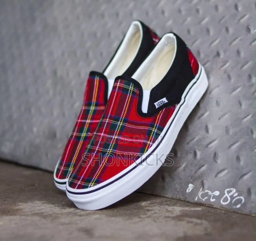 Vans Slip on Red-Plaid