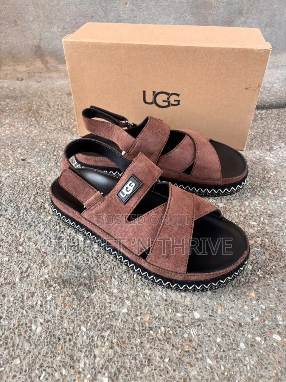 Brown UGG Platform Slingback Sandals