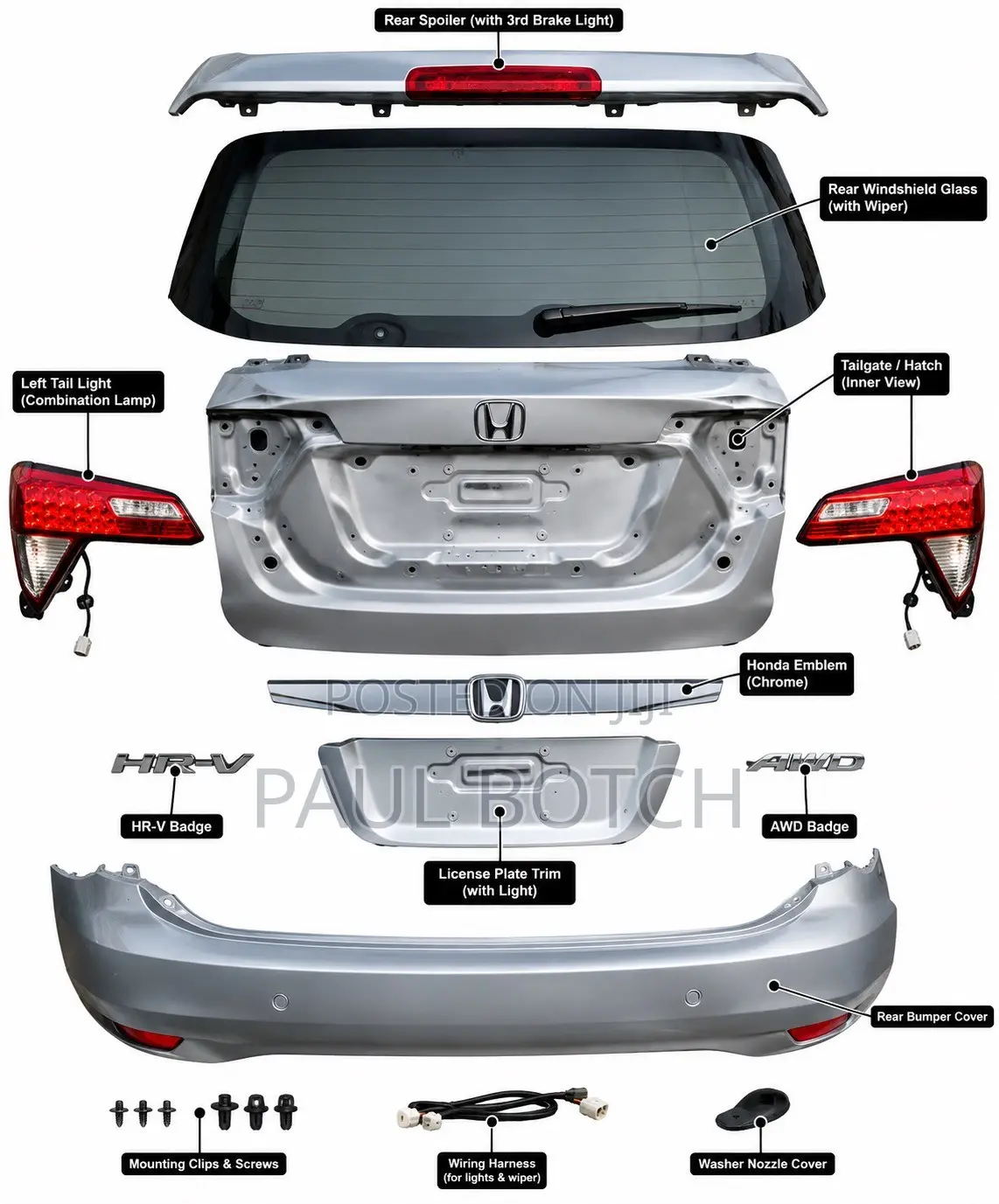 2016,2017,2018,2019 Honda HR-V Tailgate/Boot