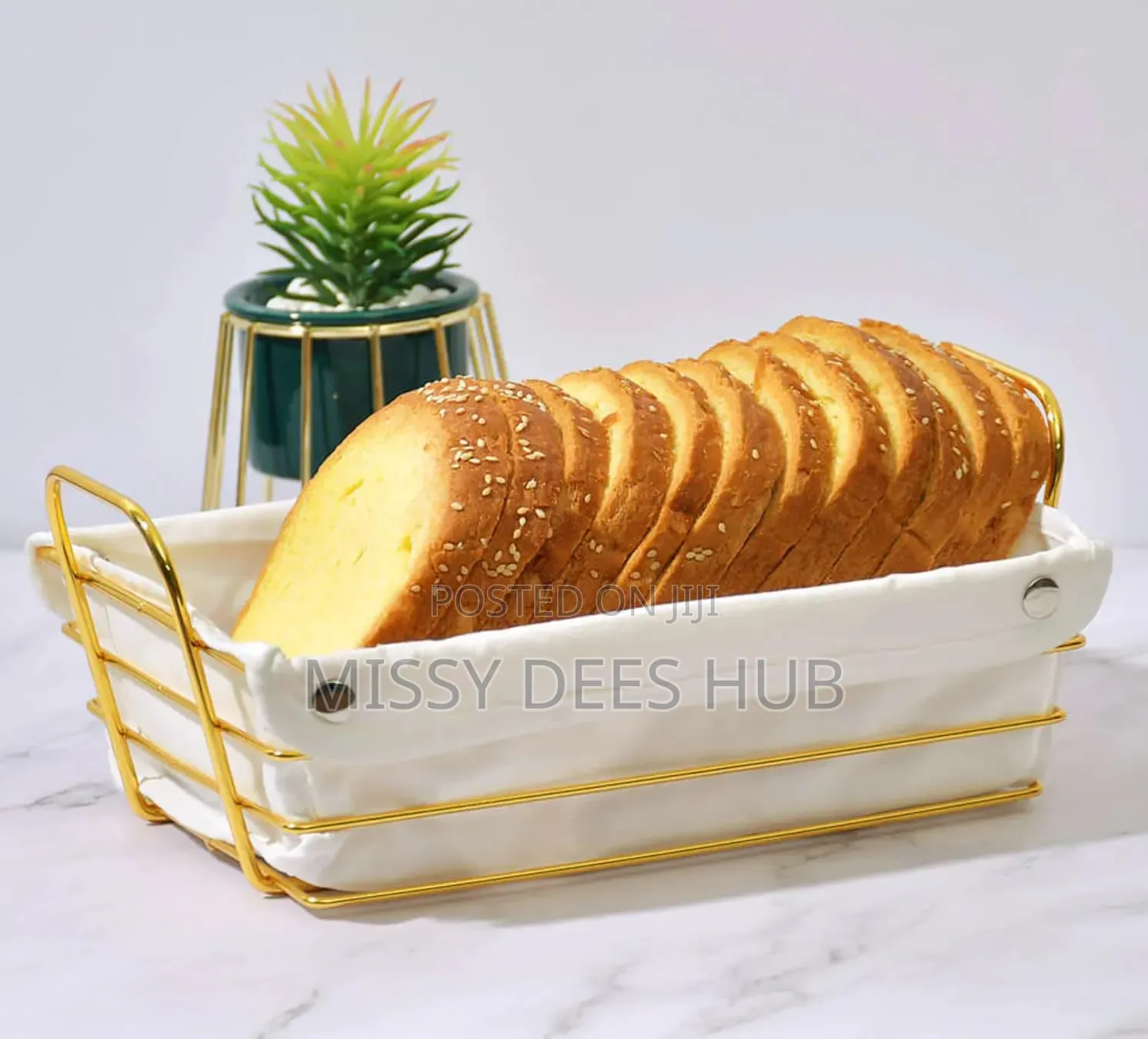 Gold Metallic Bread Basket