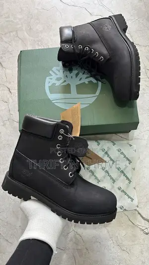 Black Timberland Premium 6-Inch Waterproof Boots