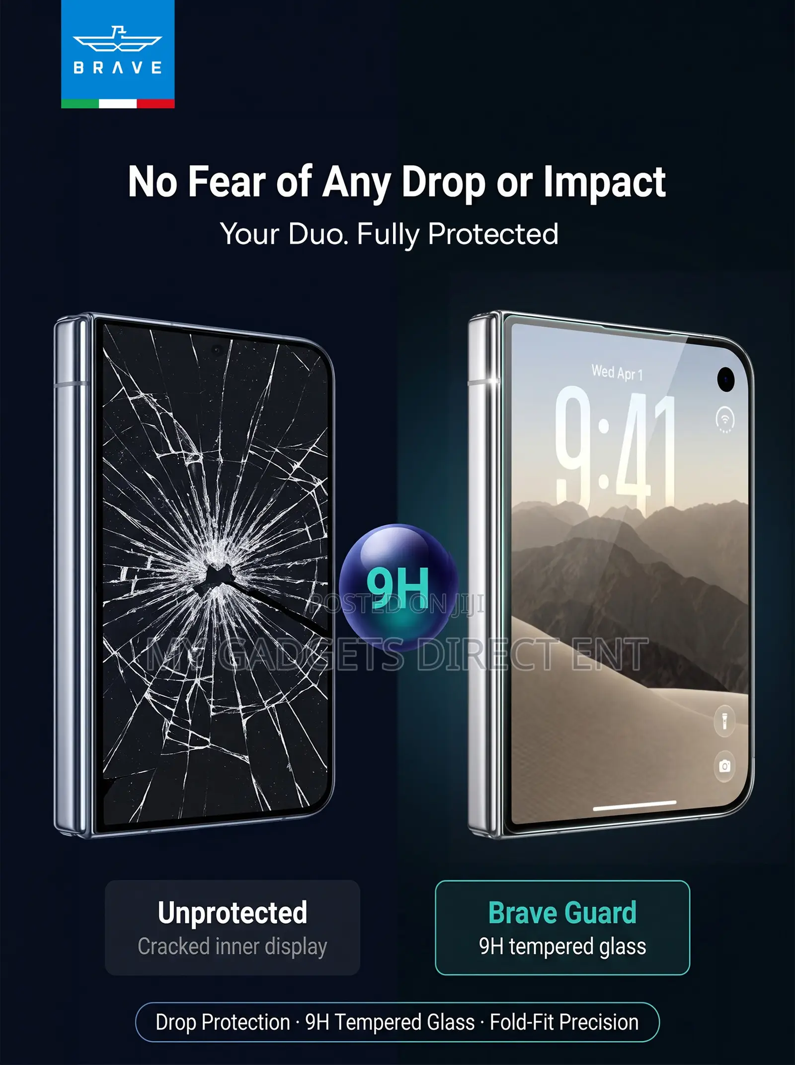 BRAVE Guard 9H Tempered Glass Screen Protector for iPhone Duo – Clear