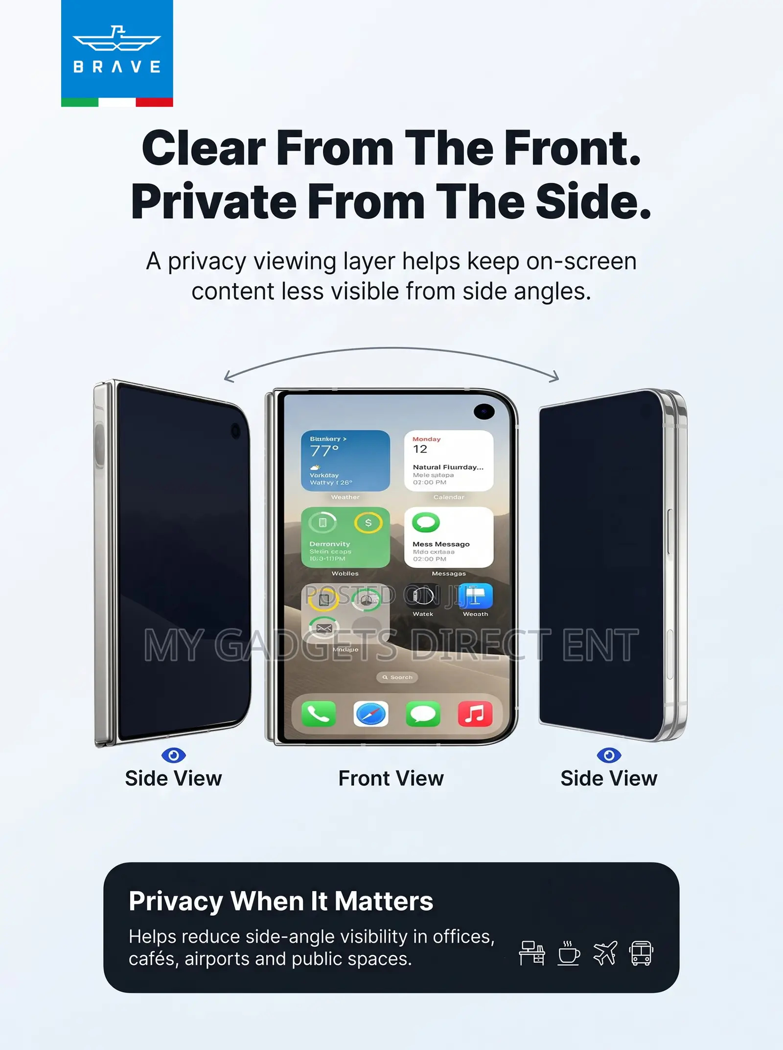 BRAVE Guard Privacy Tempered Glass Screen Protector for iPhone Duo
