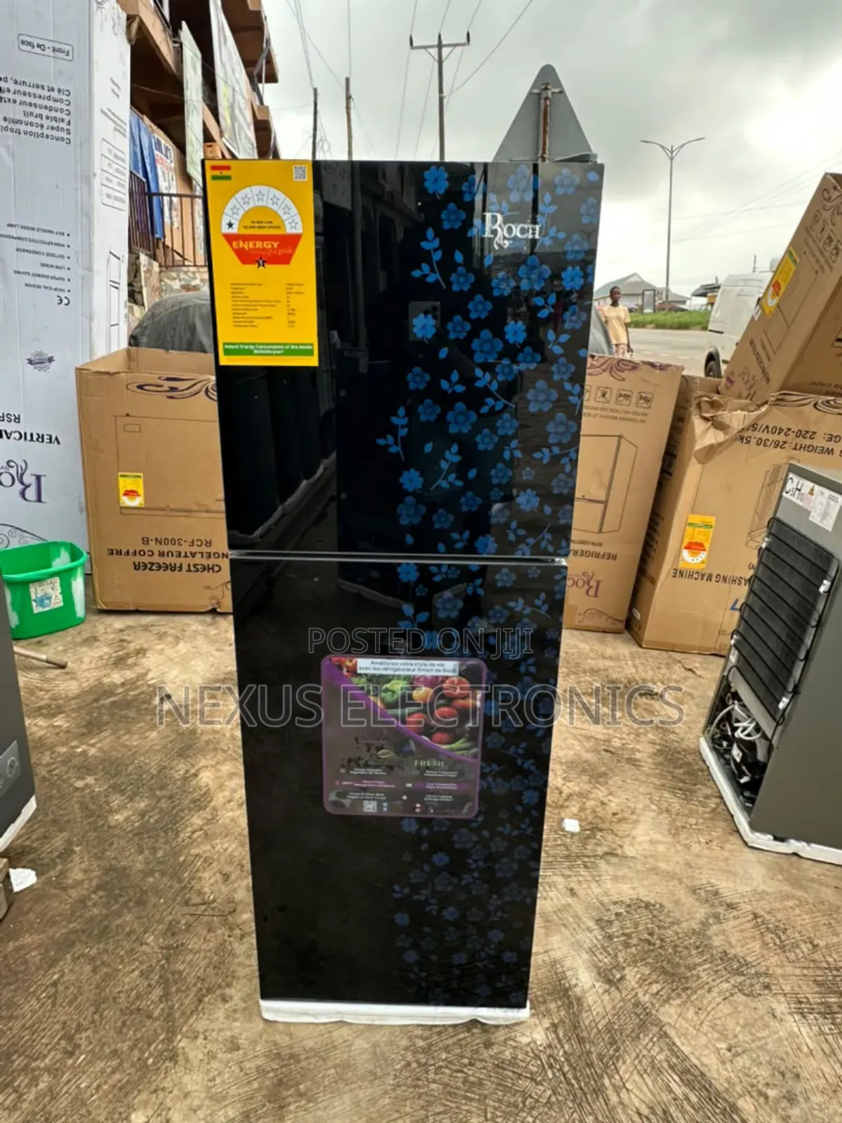 Brand New Roch 138ltrs Double Door Glass Fridge