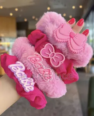 Pink Barbie Plush Scrunchie