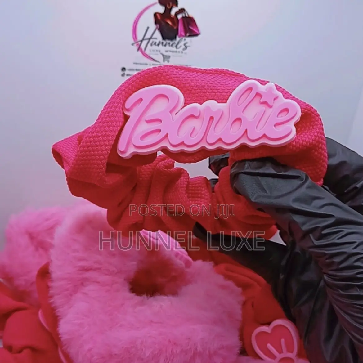 Pink Barbie Plush Scrunchie