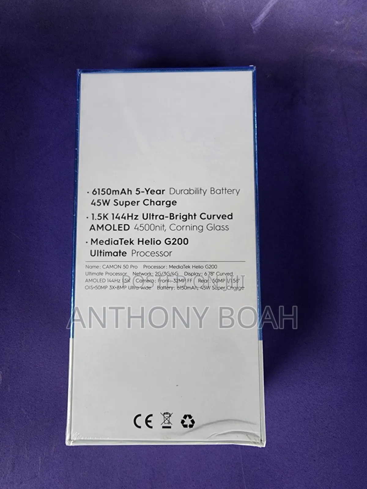 New Tecno Camon 50 Pro 256 GB Black