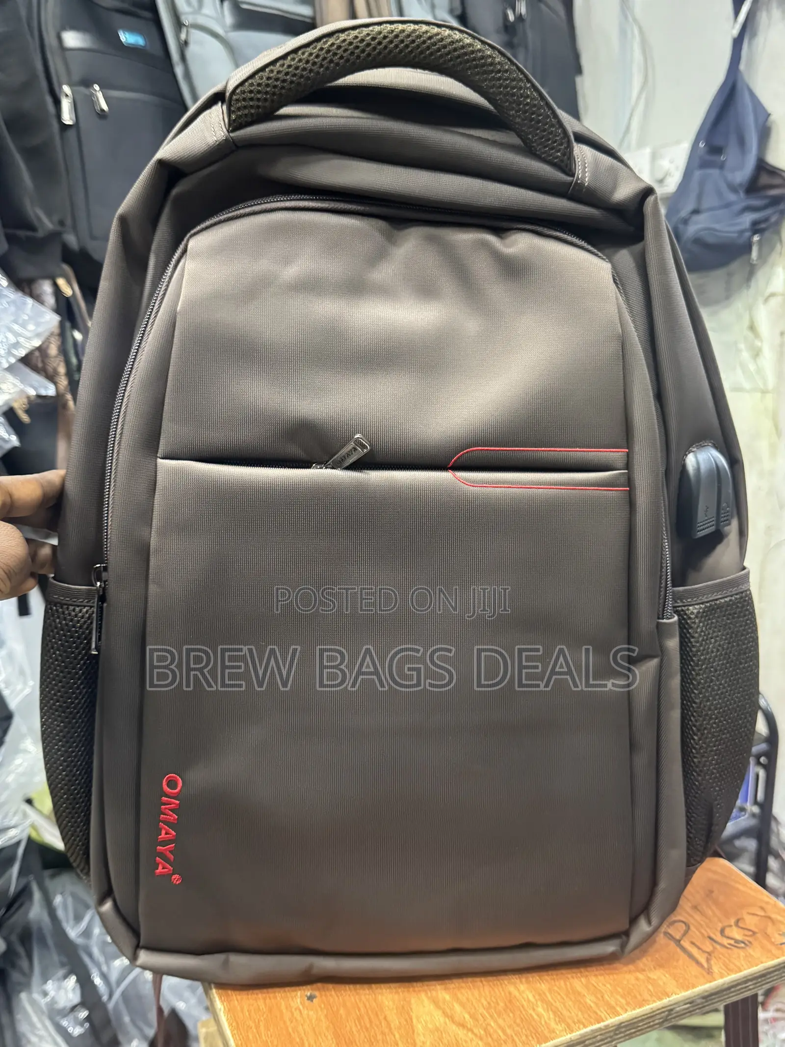 Premium Quality OMAYA Thick Texture School Bag With USB.
