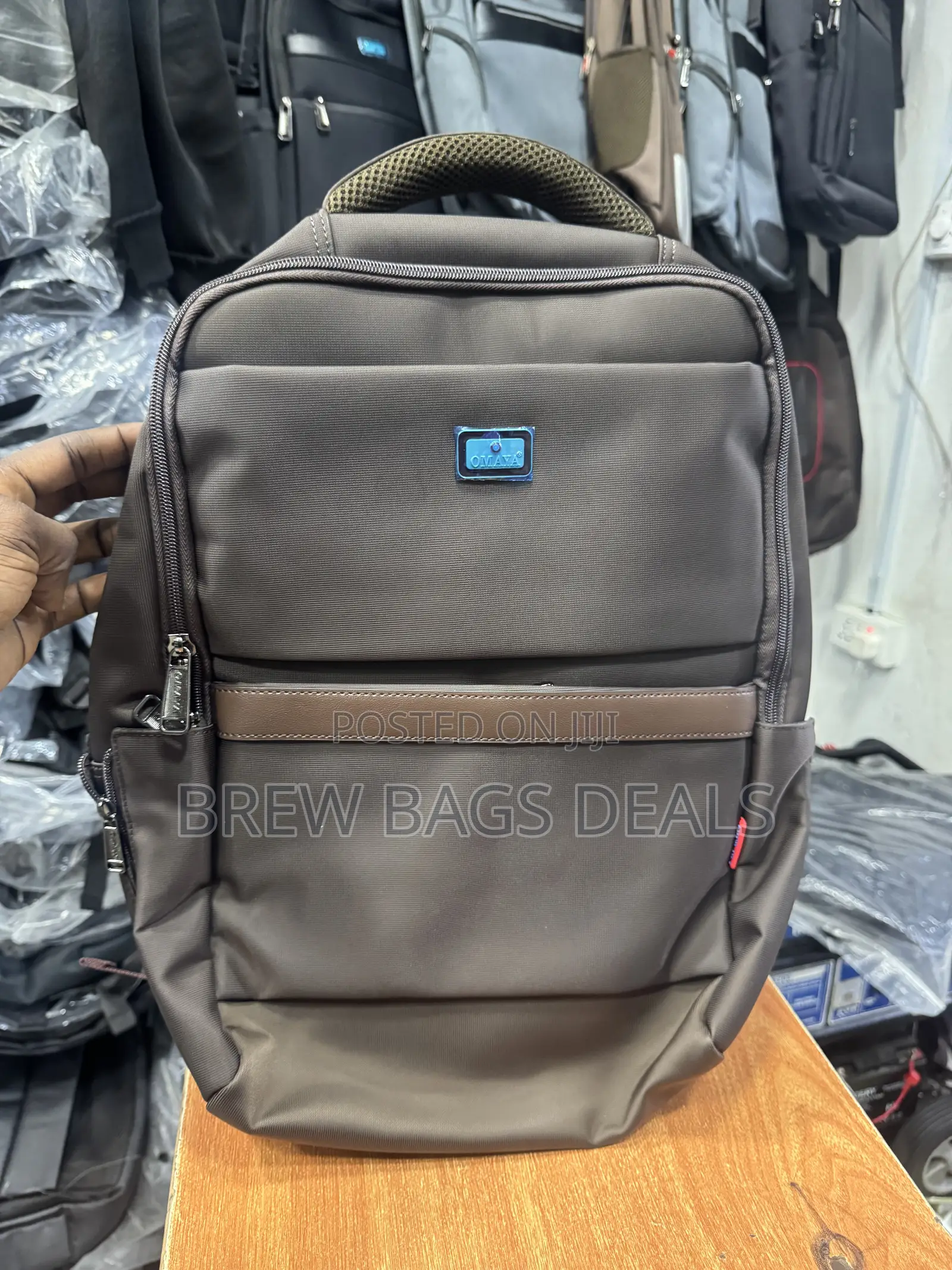 Original Omaya Thick Fabric Material School Bag With USB.