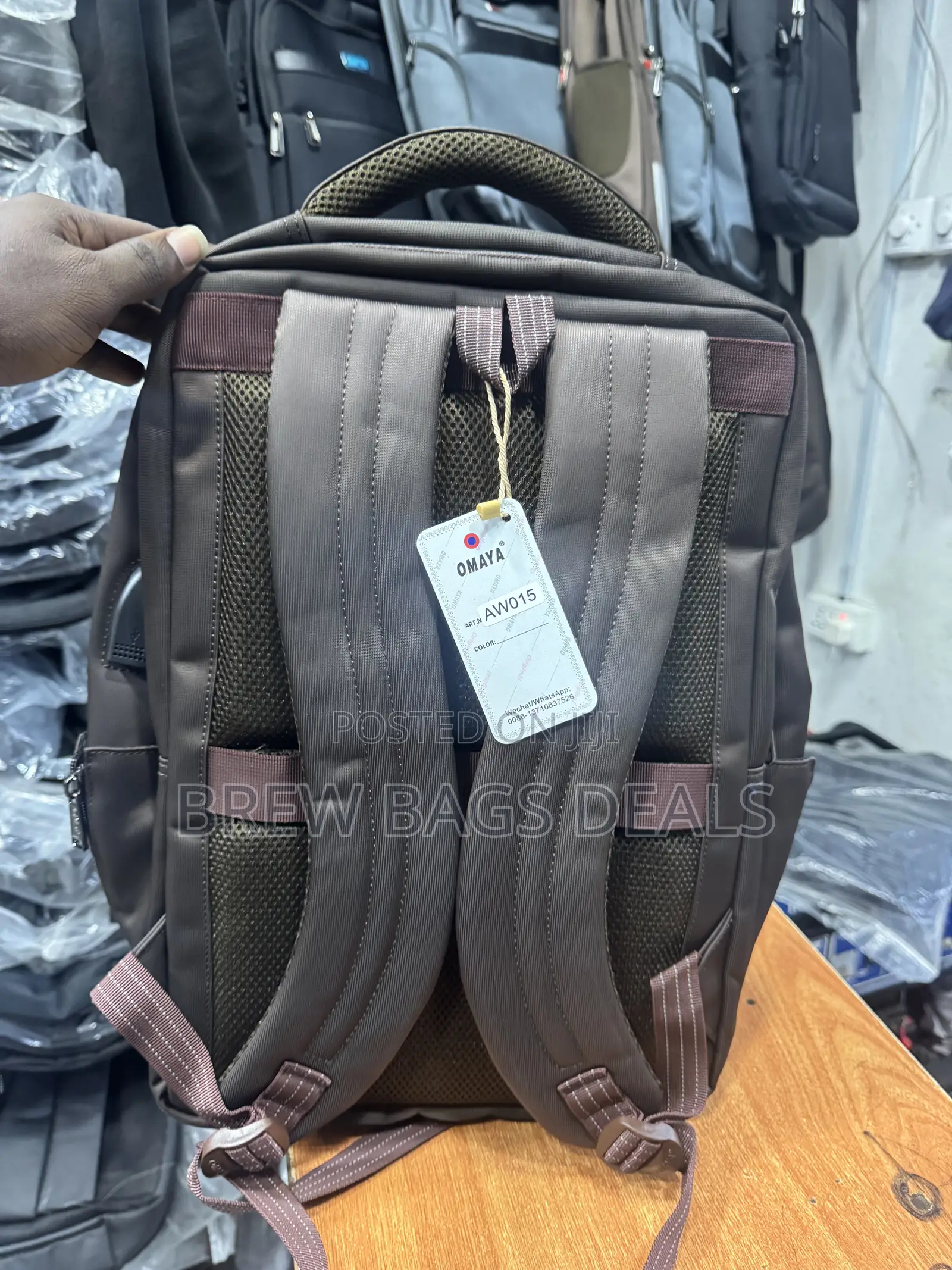 Original Omaya Thick Fabric Material School Bag With USB.