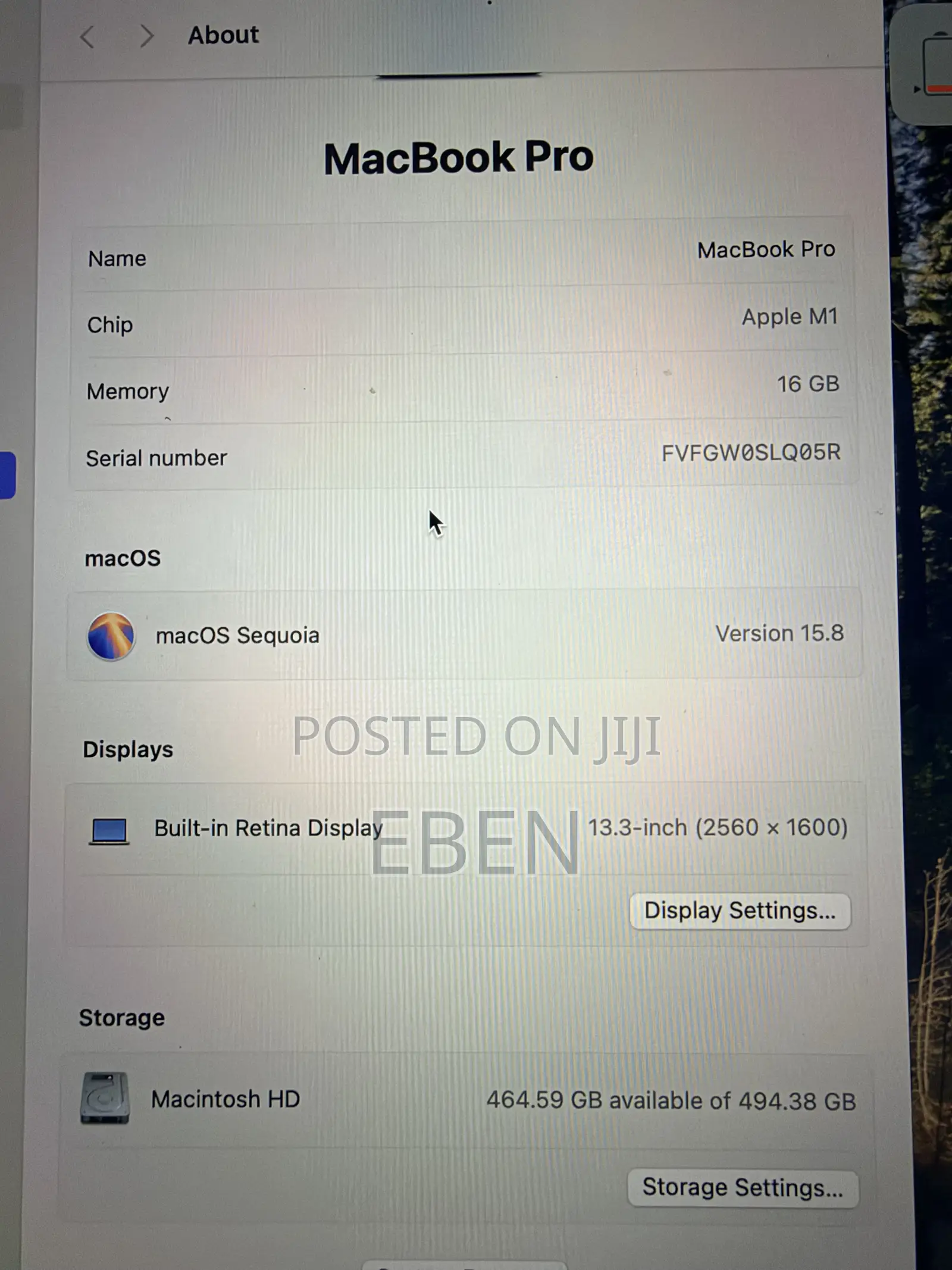 Laptop Apple MacBook Pro 2020 16GB Apple M1 SSD 512GB