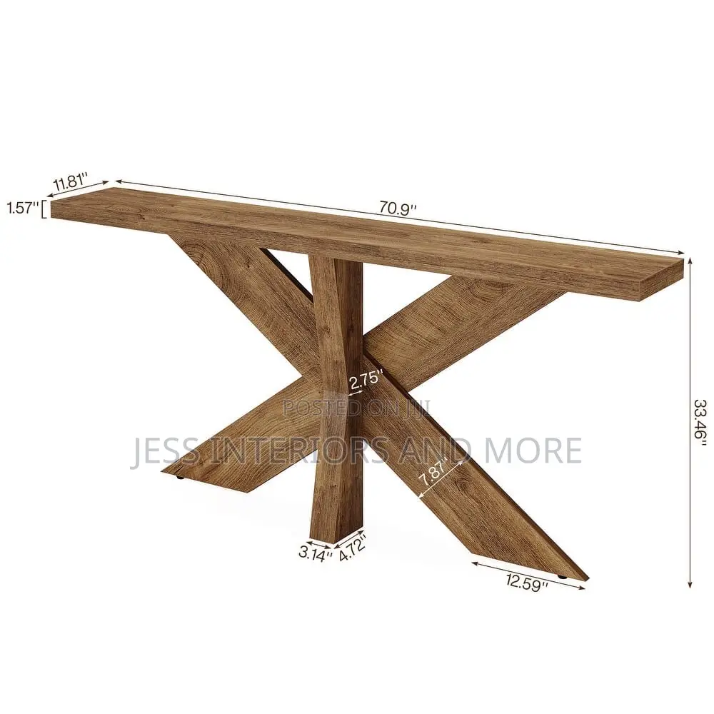 Console Sofa Table for Entryway Hallway - Natural Brown