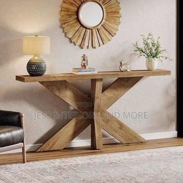 Console Sofa Table for Entryway Hallway - Natural Brown