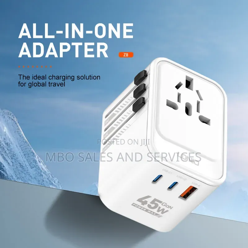 3 USB Ports 45W GaN Travel Adapter Z8 Type-C Output Up to 65W