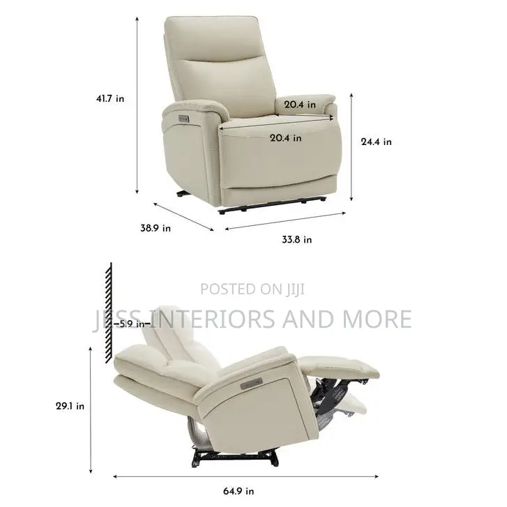 Leather Power Recliner With Power Headrest
