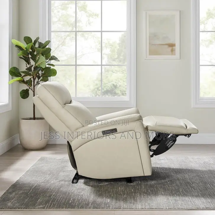 Leather Power Recliner With Power Headrest