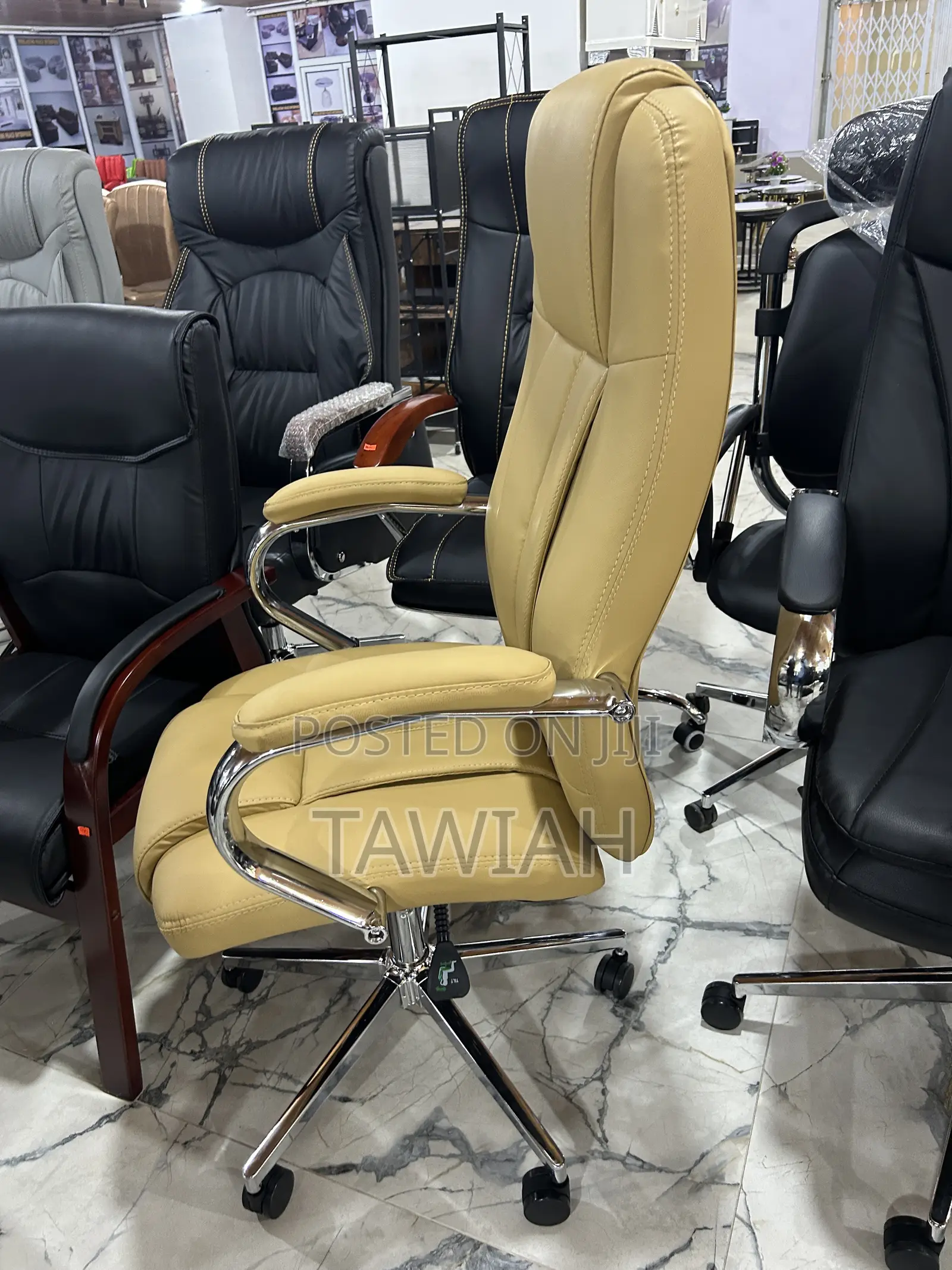 Cream Beige Executive Office Chair