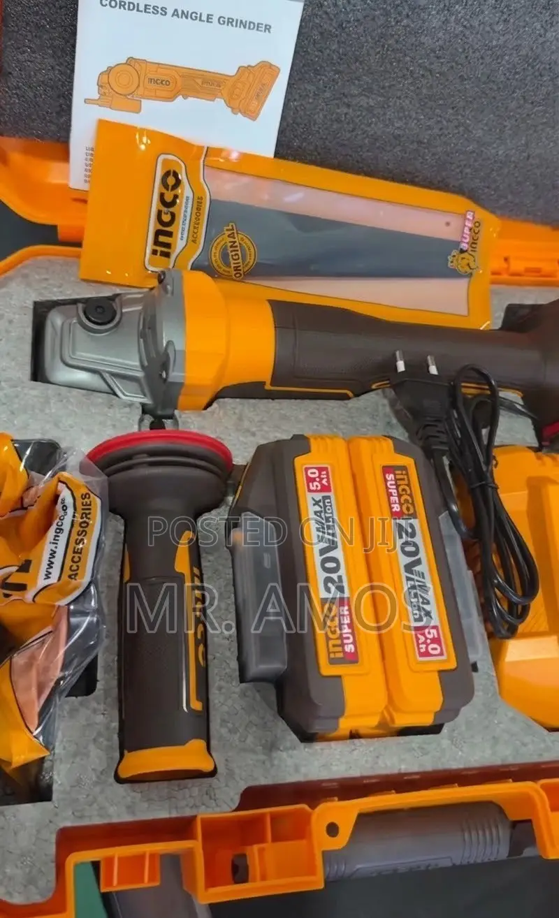 1250W Cordless Angle Grinder +2x5.0 Batteries &10PCs Discs-Cagli235162