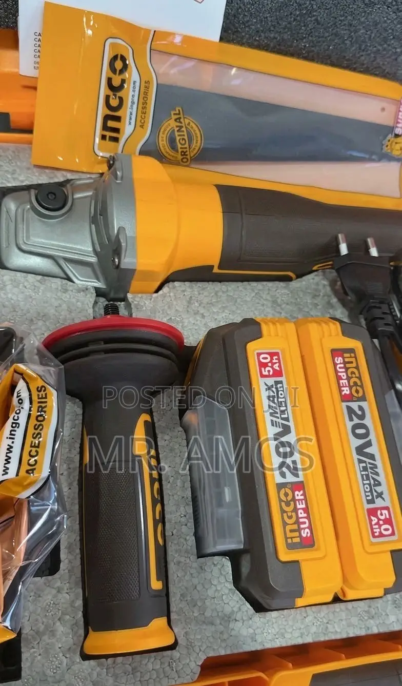 1250W Cordless Angle Grinder +2x5.0 Batteries &10PCs Discs-Cagli235162