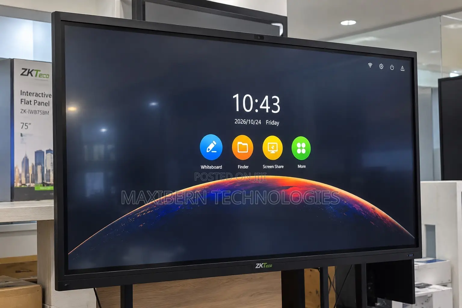 ZKTeco ZK-IWB75BM 75-Inch 4K Interactive Whiteboard