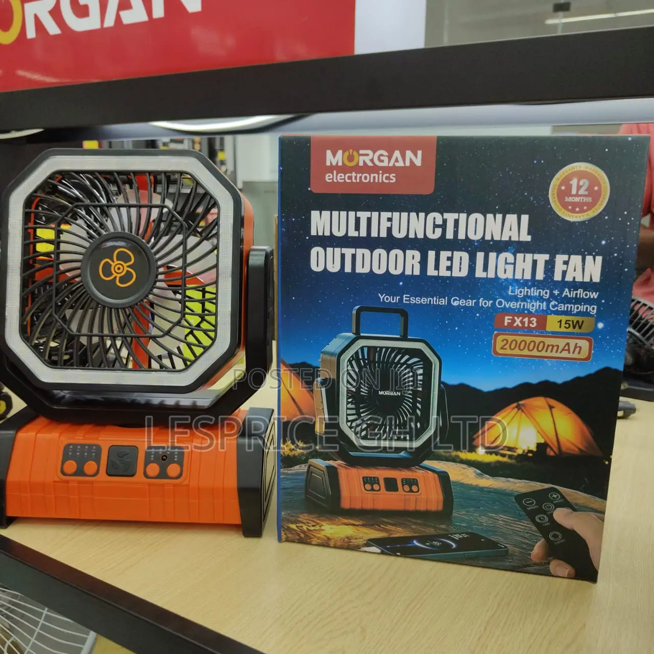 Monster Performance 4-Speed Multipurpose Rechargeable Fan With Led