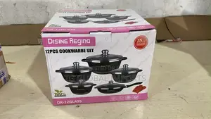 Disine Regina 12-Piece Granite Cookware Set - Red