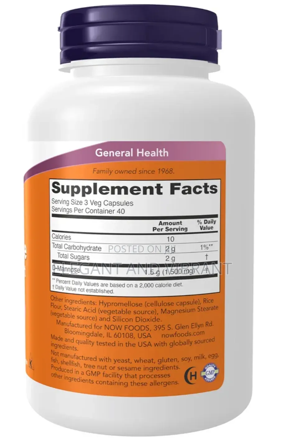 D-Mannose 500 Mg, Healthy Urinary Tract*, 120 Veg Caps