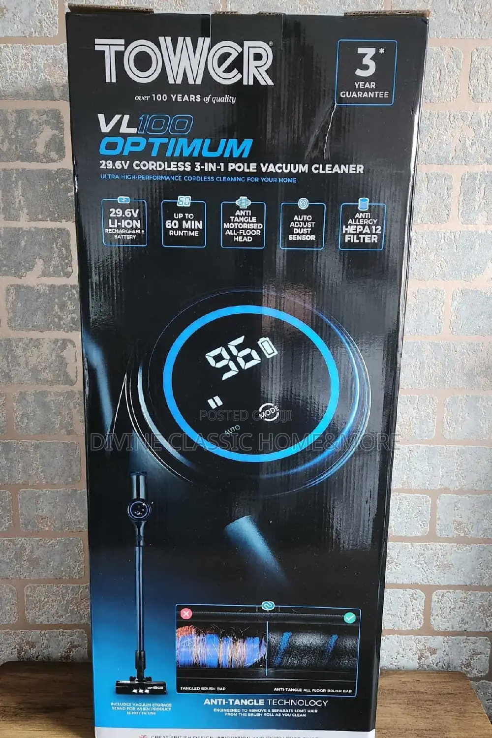 Tower Optimum Cordless 3-in-1 Vacuum Cleaner With 60min Runtime
