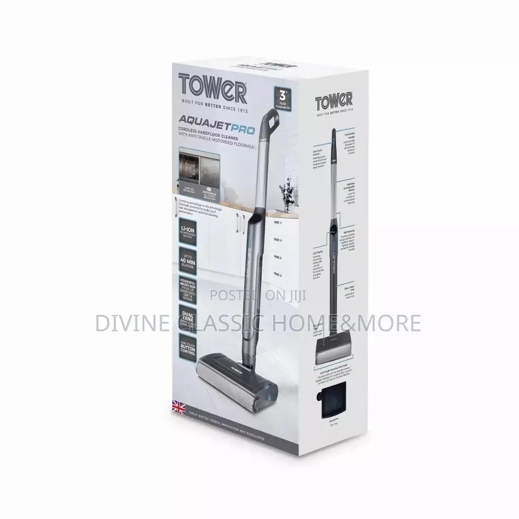 Tower Aquajet Pro Cordless Hardfloor Cleaner With One Touch Controls